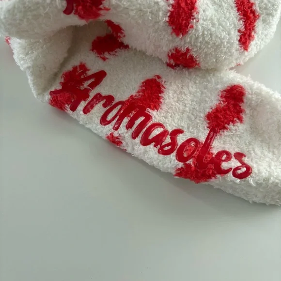 White & Red Hearts Fuzzy Socks - Picture 5 of 5